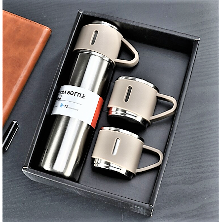 Stainless Steel Double-Layer Vacuum Flask with Cup