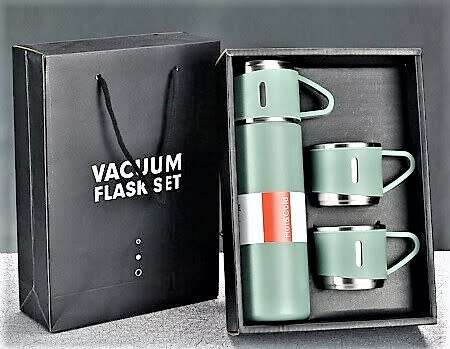 Stainless Steel Double-Layer Vacuum Flask with Cup
