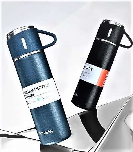 Stainless Steel Double-Layer Vacuum Flask with Cup