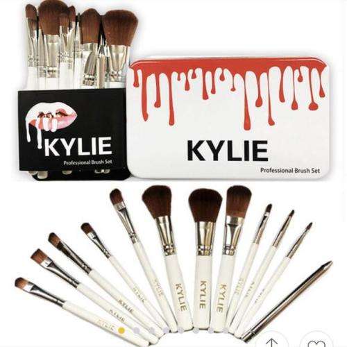 KYLIE 12PC MAKEUP BRUSH SET IN STEEL BOX