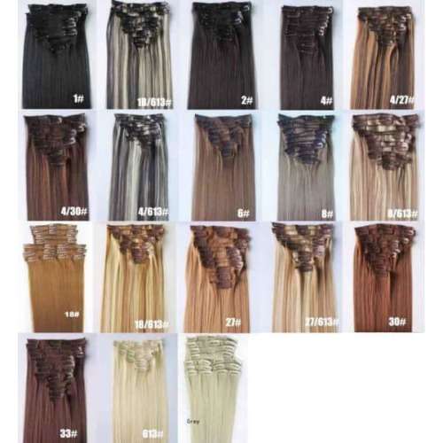 high quality syntheit mix 60cm clip in hair extentions, curl and straighten