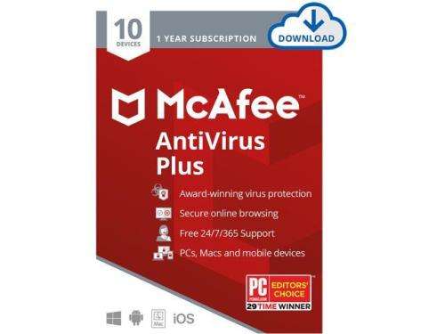 McAfee Antivirus PLUS 2021 | 1 year | UNLIMITED  DEVICES | Supports Windows | Mac | Andriod | IOS