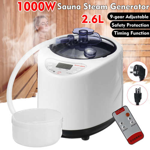 Portable Fumigator Sauna Steam 1000W 110/220V Bath Generator Machine Adjustable 9-Gear 2.6L(CN PLUG)