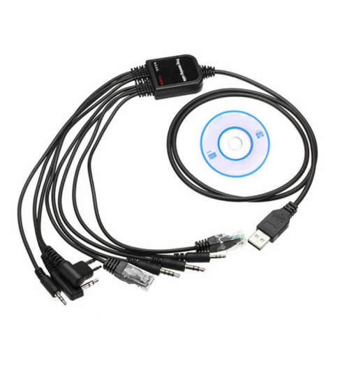 8 in 1 USB Programming Cable for Baofeng UV5R UV82 888S For TYT Kenwoods Motorolas Yaesu Icom HYT Wa