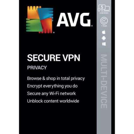 AVG Secure VPN 5 Devices (Unlimited Traffic 1 Year Online Activation)