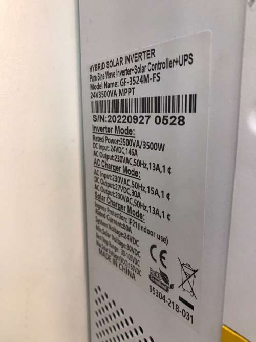 Hybrid Inverter 24V 3.5KVA / 3000W MPT Fivestar Inverter Hybrid Inverter