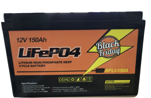 12V 150AH Lithium Ion Deep Cycle Battery(2x left)