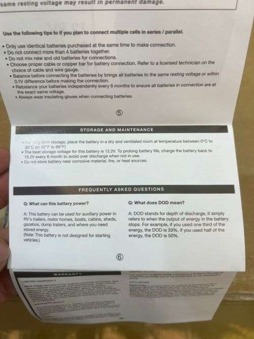 12V 150AH Lithium Ion Deep Cycle Battery(2x left)