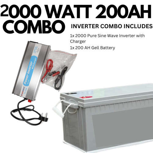 Pure Sine Wave Gell Battery Loadshedding Combo 2000 Watt 200 AH Gell Battery