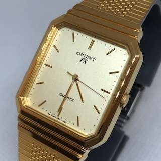 Orient FX Quartz Gold Plated Mens Watch With PULSAR BOX