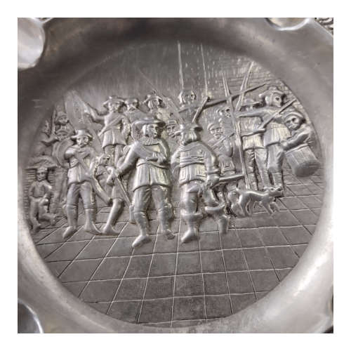 Vintage Soilder Metal Ashtray Dutch Press #O0012