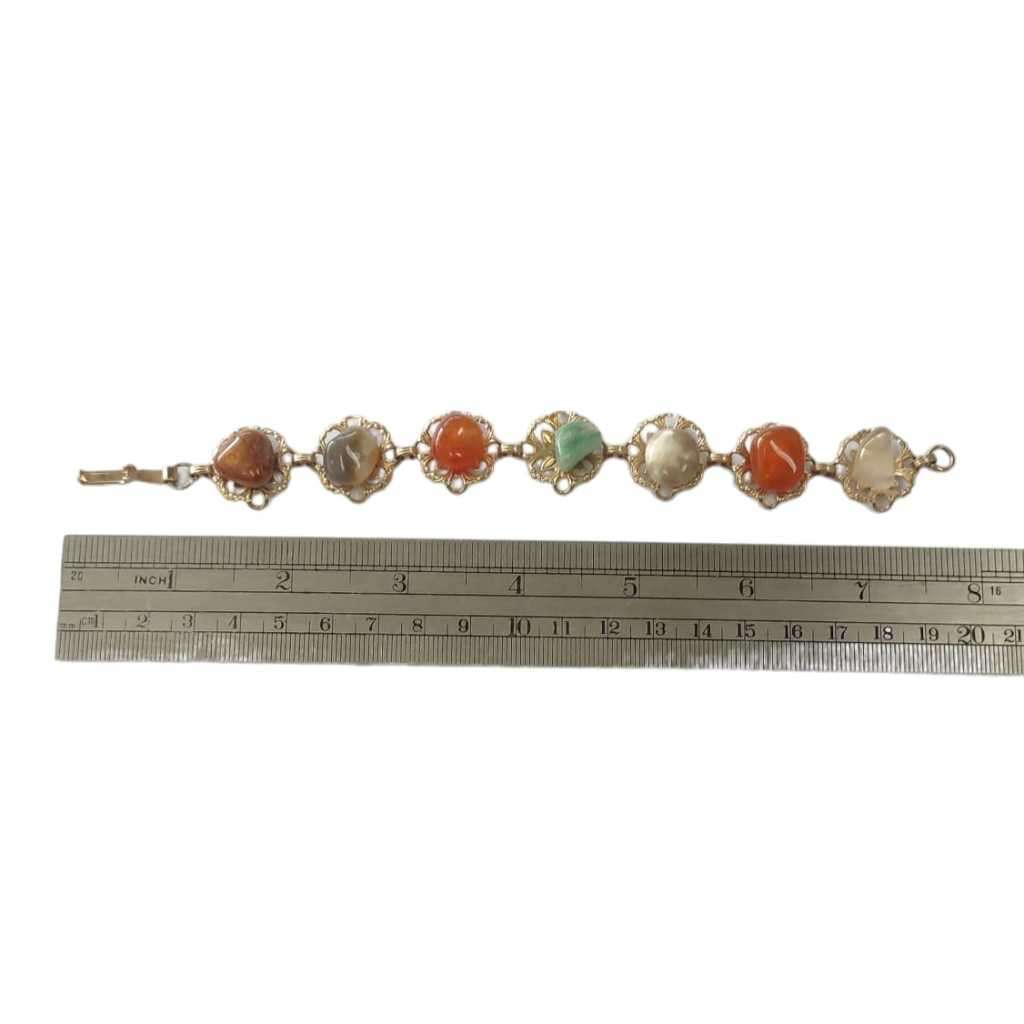 Vintage Mixed Stone and Gold Bracelet #O0106