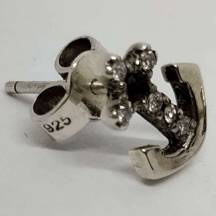 Sterling Silver Anchor Stud Earrings with Box #S0007