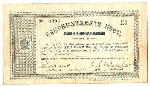 Z.A.R. Gouverments Noot 1 Pond