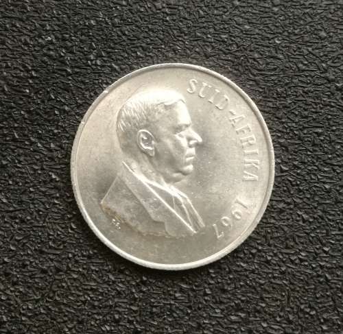 South Africa silver 1967 one rand.