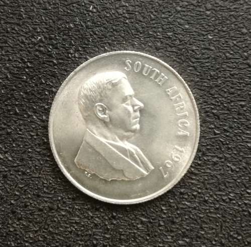 South Africa silver 1967 one rand.