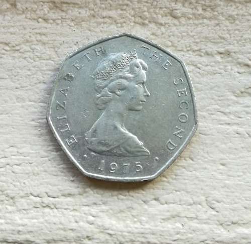 Isle of Man 1975 Fifty new pence.