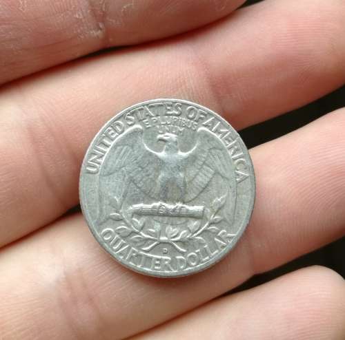 America silver 1957 D Quarter dollar.