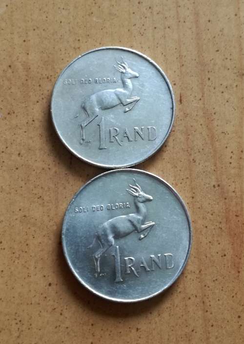 1966 Afrikaans and English silver one rands. One bid takes all.