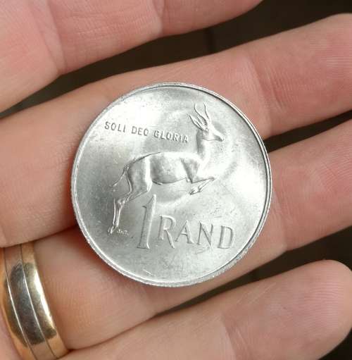 1967 Silver South Africa one rand.