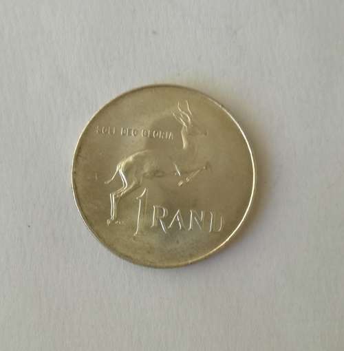 South Africa 1966 Afrikaans silver one rand.