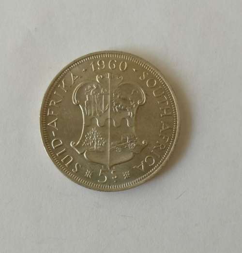 South Africa 1960 Silver 5 Shillings.