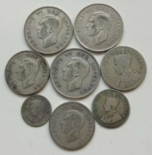 South Africa collection of 80% silver coins. Some good. 82.7 grams.