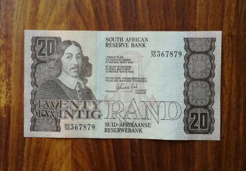 South Africa Gerhard de Kock old R20 bank note. Good condition.