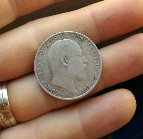 Great Britain King Edward VII Sterling silver 1910 Florin Two Shillings.