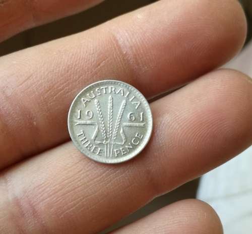 Australia 1961 A-UNC Silver three pence.