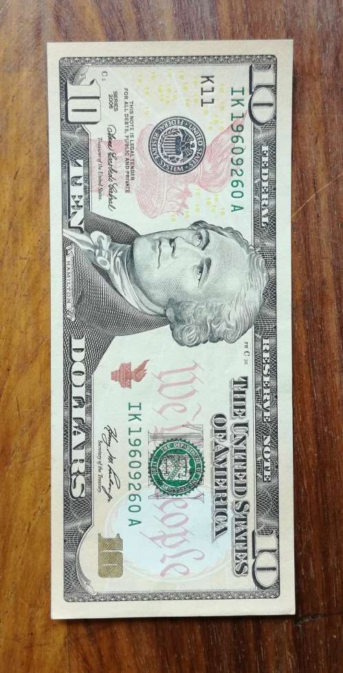 United states of America CRISP UNC 10 Dollar bank note. Nice item!!