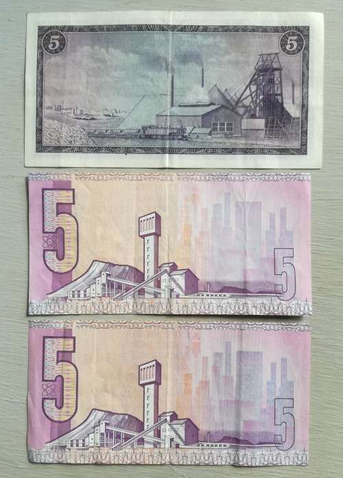 South Africa collection of 3 Different Governors R5 bank notes.