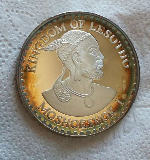 Kingdom of Lesotho proof 1980 One OZ Fine silver
