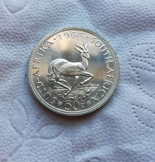 South Africa 1963 UNC-AUNC 50 Cents