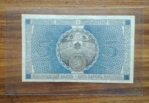 Finland 1909 Fem Mark 1 Guld Bank note.