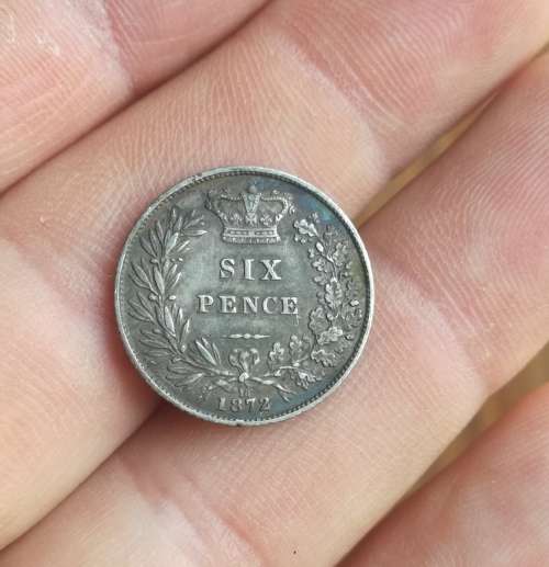 Great Britain Queen Victoria 1872 silver Die number 18 Sixpence. Nice coin.