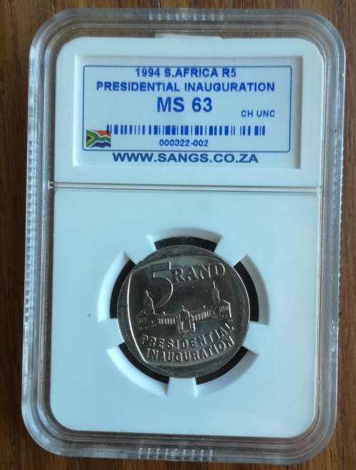 South Africa Mandela 1994 Inauguration MS63 R5