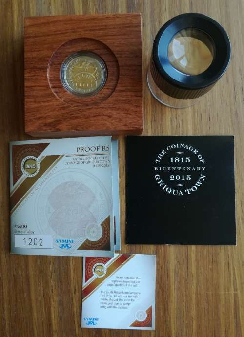 Bicentennial of the coinage of Griqua town 1815-2015 R5