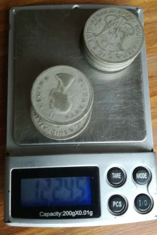 South Africa collection of 11 Silver Two Shillings. 122.45 grams.