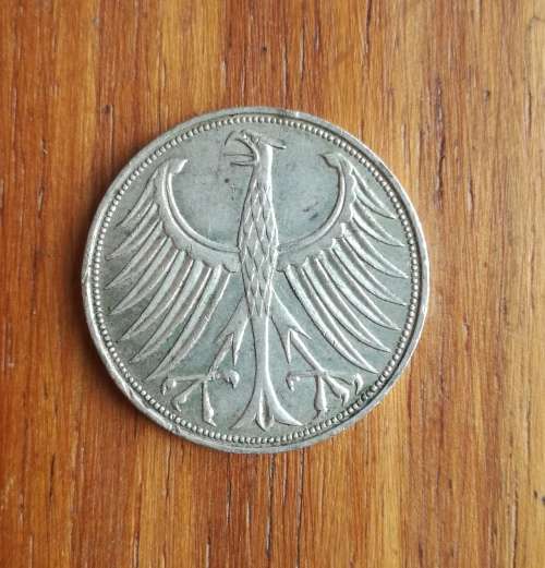 Bundesrepublik Deutschland 1965J Silver 5 Deutsche Mark.
