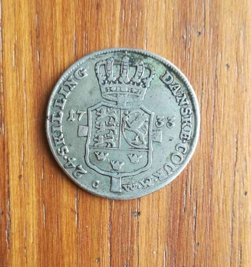 Denmark 1733 Silver 24 Skilling. Nice coin!!