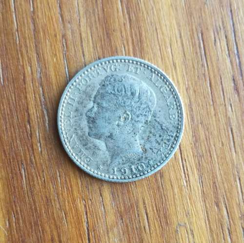 Portugal 1910 Silver 100 reis.