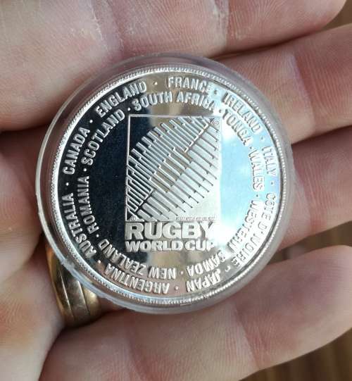 South Africa 1995 (1 OZ FINE SILVER) Rugby world cup.
