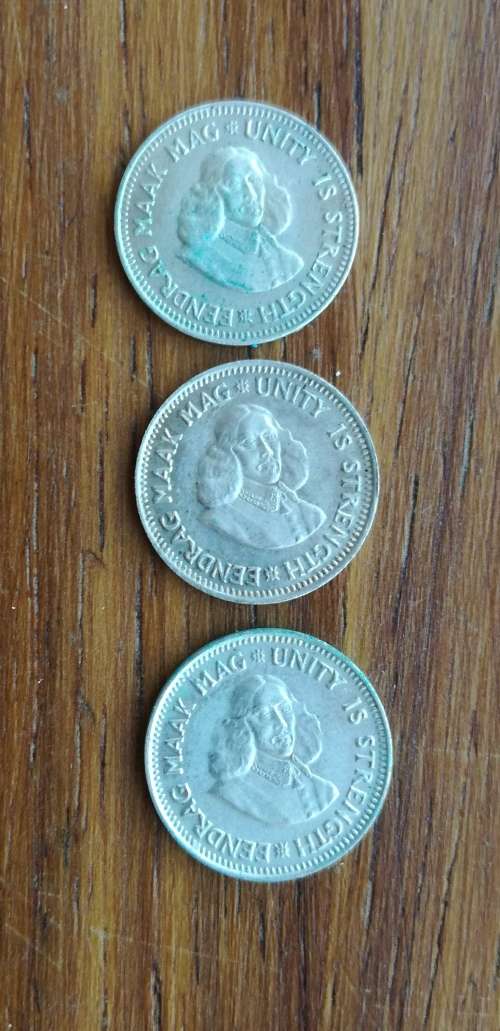 South Africa 1961,62 And 1963 Silver 2 1/2 cent`s.