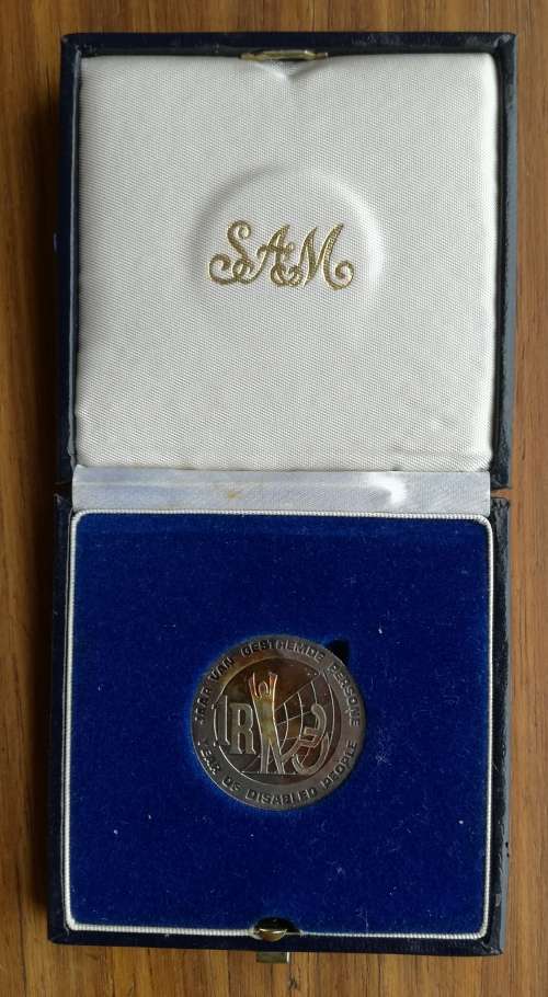 South Africa 1986 Silver Proof Year of Disabled one rand. Beautiful toning.