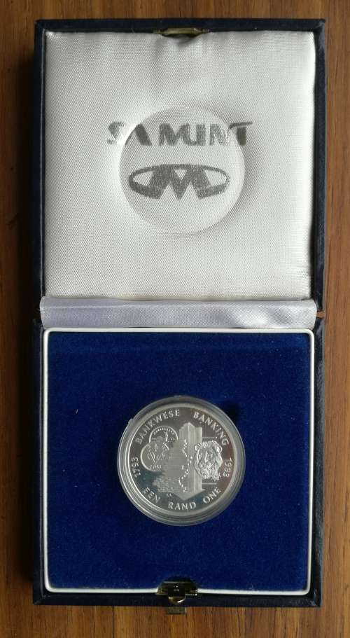 South Africa 1993 Silver Proof Banking one rand.