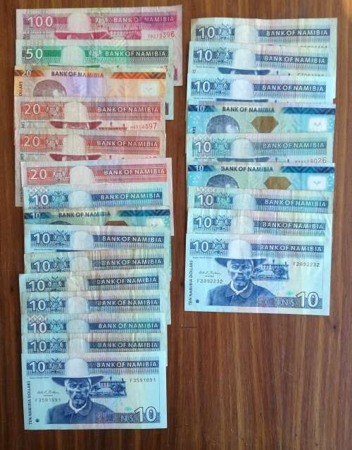Collection of 410 Namibia dollars.
