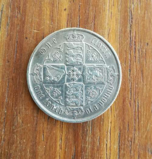 Great Britain Queen Victoria `Godless` Silver Florin. Nice coin.