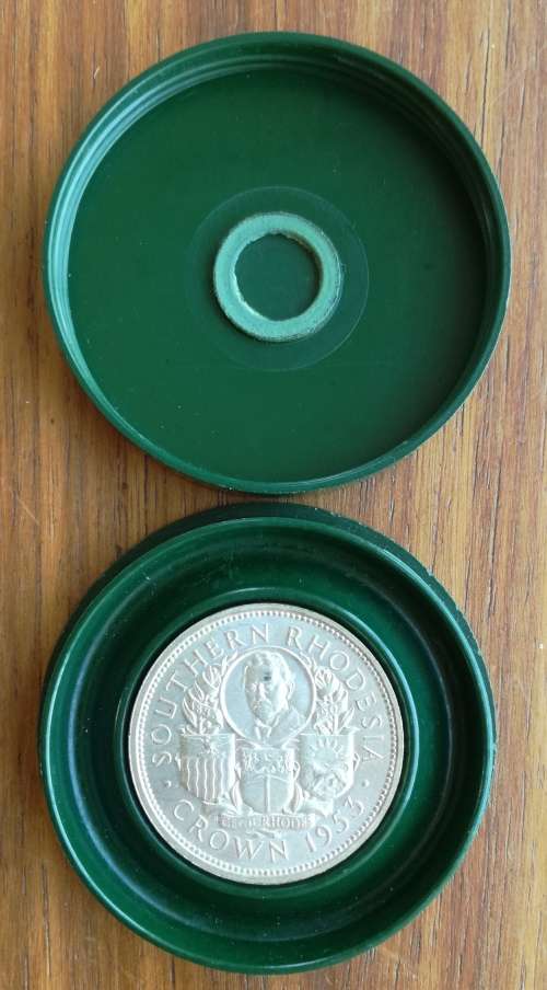 Southern Rhodesia 1953 UNC-AUNC Silver crown in Original holder.