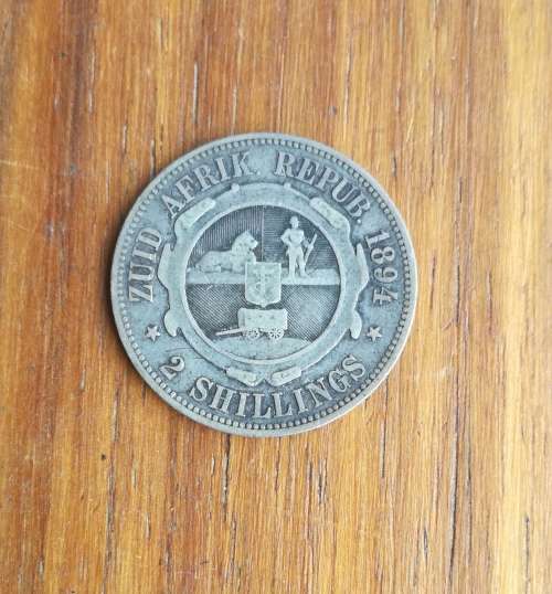 ZAR Paul Kruger 1894 Silver Two Shillings.